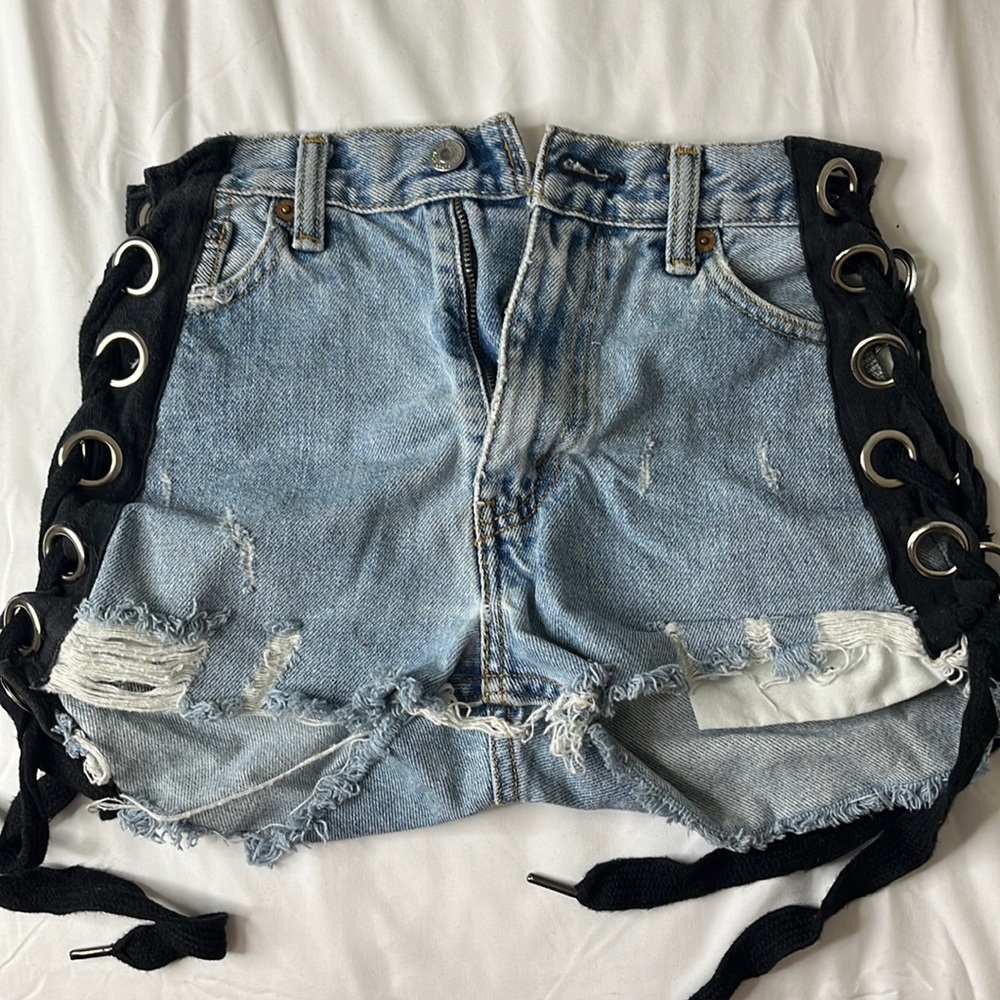 Side Tie Jean Shorts - FIRST OF A KIND/ LF